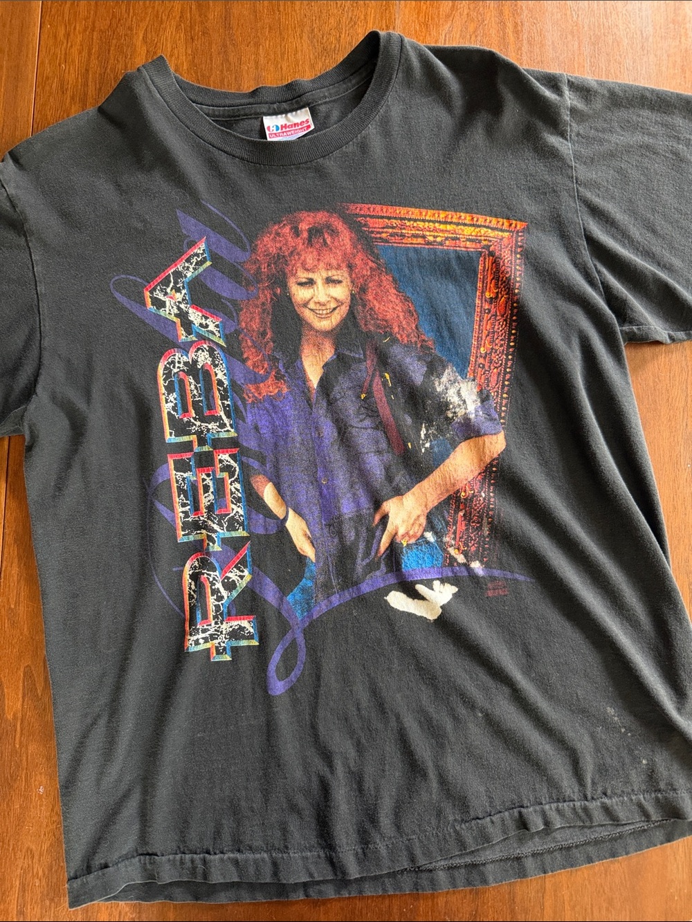 Vintage 90s Reba McEntire Tour Large T Shirt Single Stich Black Country Tee